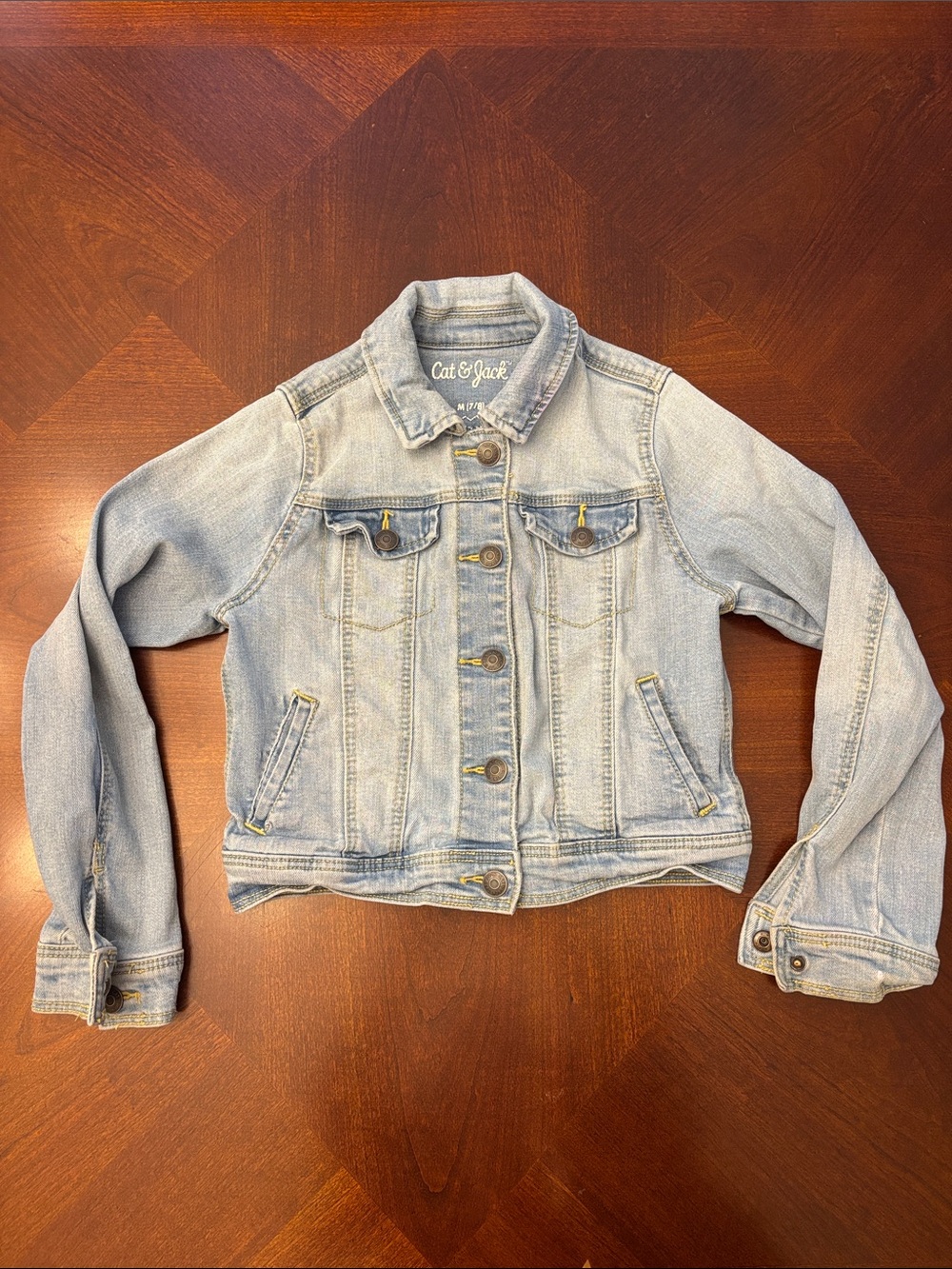Cat & Jack Washed Light Blue Denim Jacket for girls